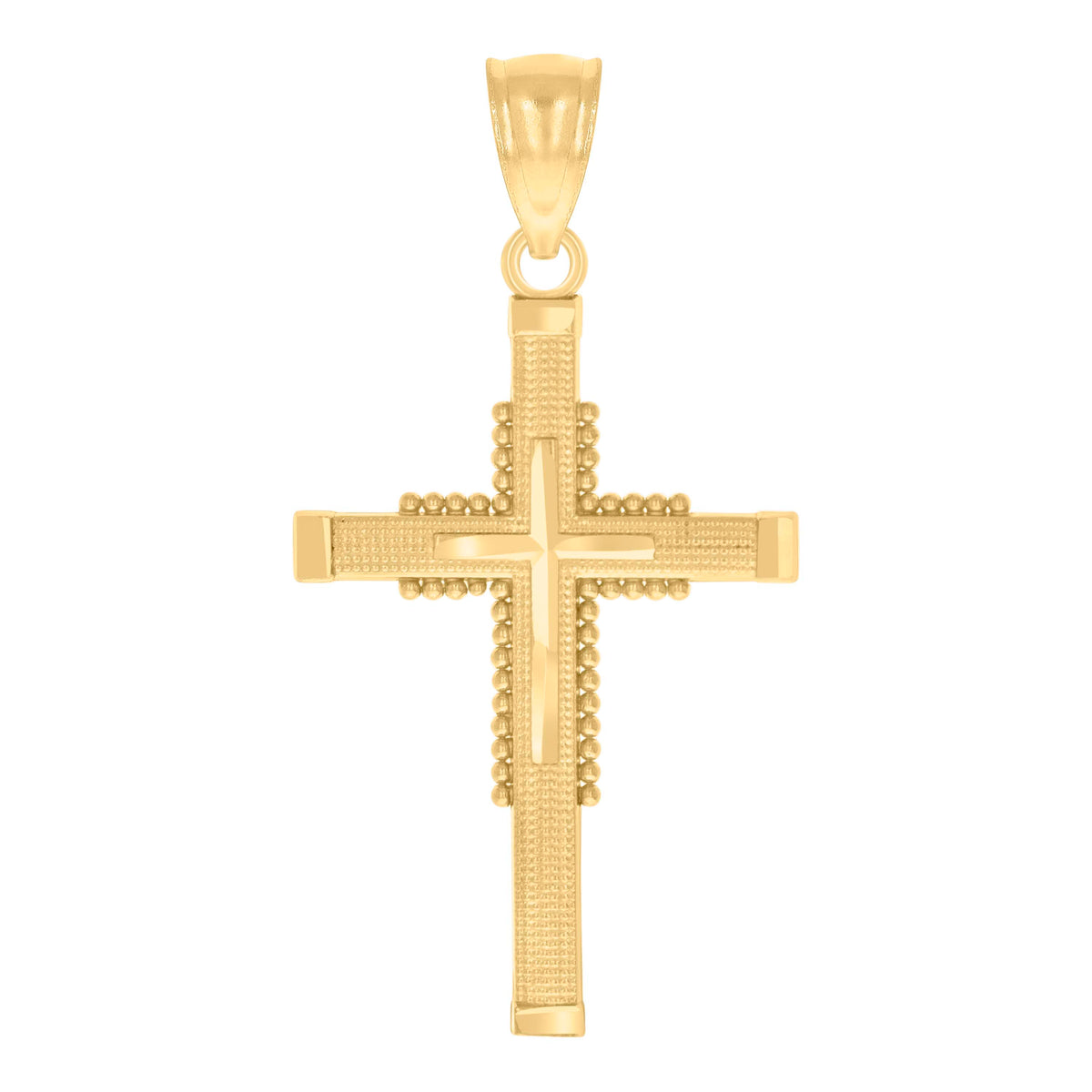 14Kt Yellow Gold Unisex Religious Cross Pendant Charm