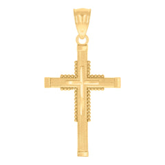 14Kt Yellow Gold Unisex Religious Cross Pendant Charm