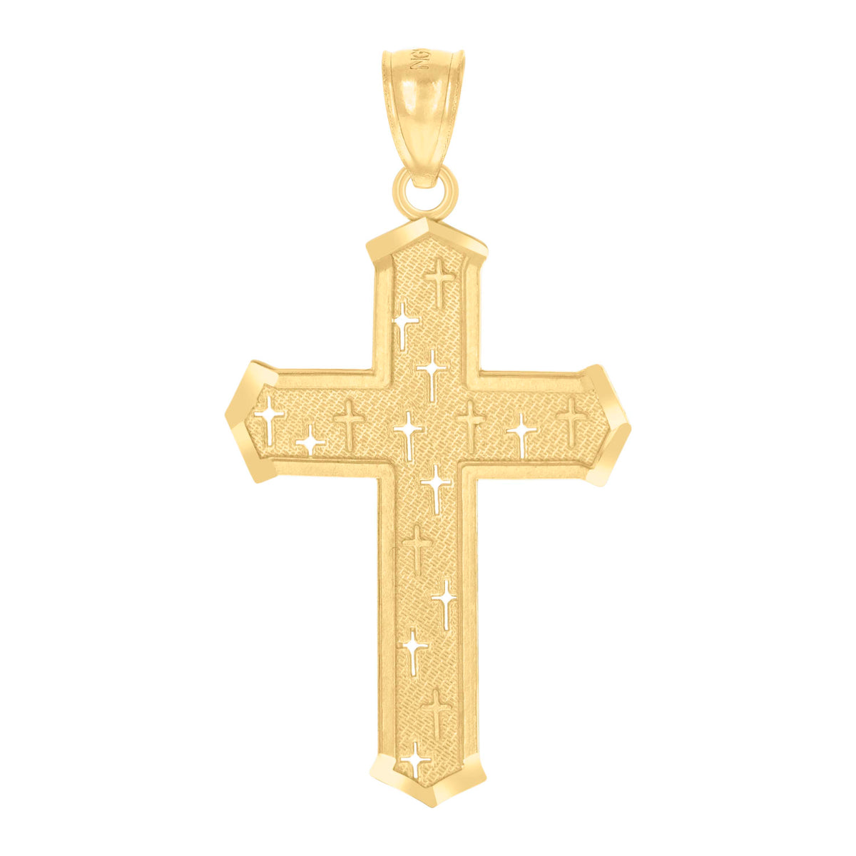 14Kt Yellow Gold Unisex Cross Pendant Religious Charm