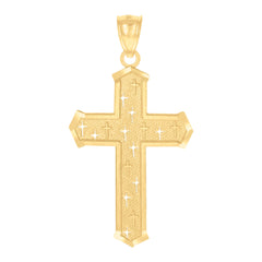 14Kt Yellow Gold Unisex Cross Pendant Religious Charm