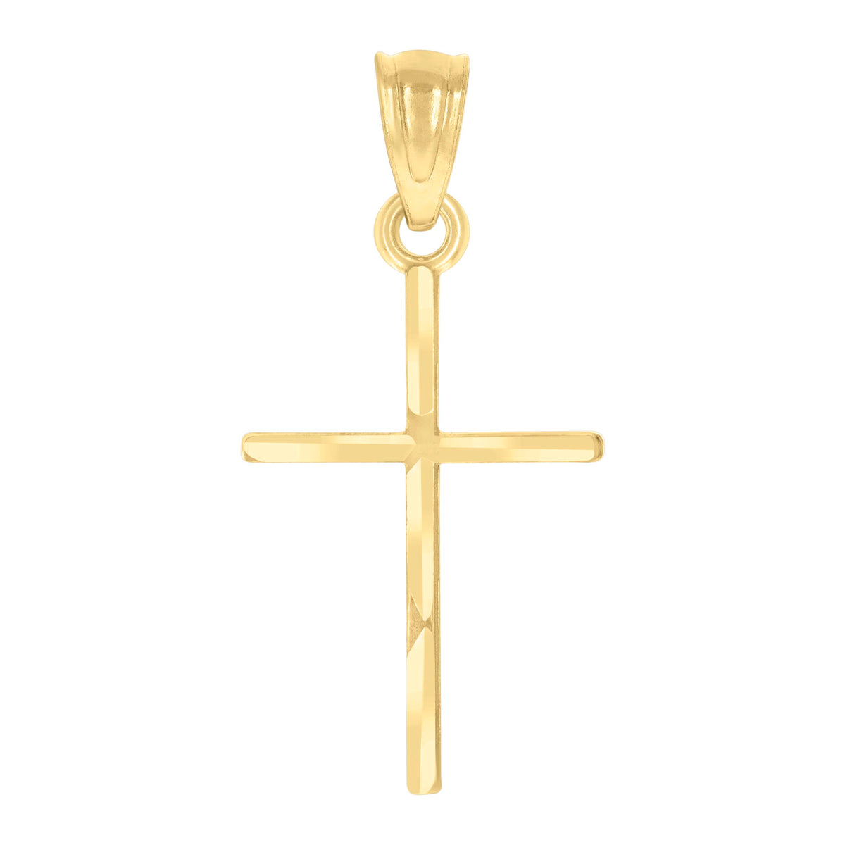 14Kt Yellow Gold Unisex Cross Religious Pendant Charm
