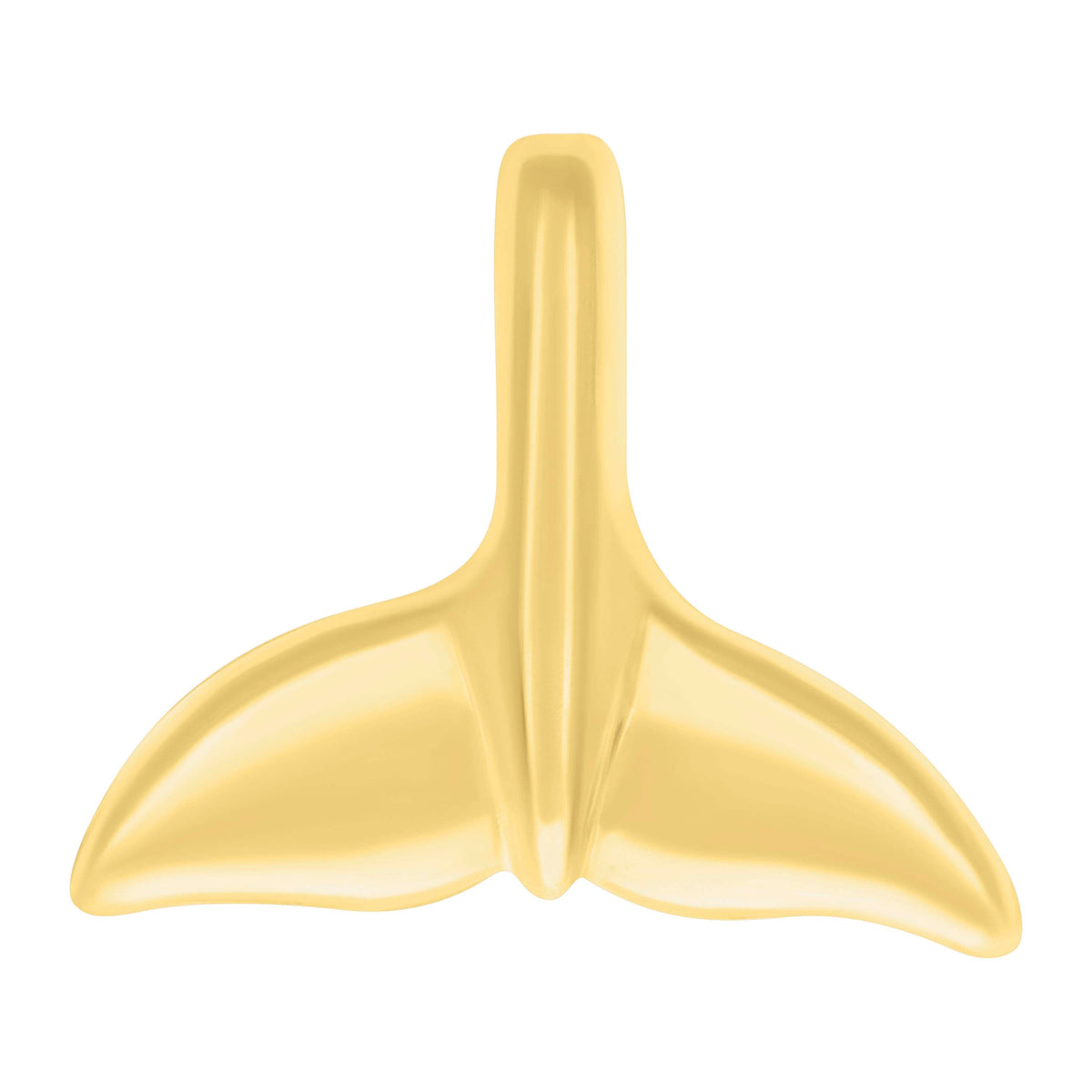 14Kt Yellow Gold Unisex Diamond-Cut Fish Tail Animal Ht:14.3Mm Pendant Charm