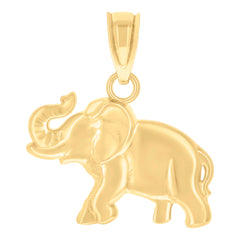 14Kt Yellow Gold Unisex Elephant Animal Pendant Charm
