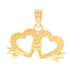 14Kt Yellow Gold Womens Heart Ht:14.1Mm Pendant Charm