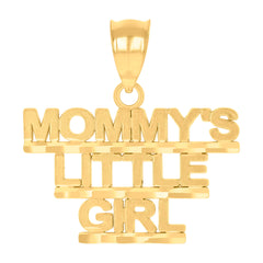 14Kt Yellow Gold Womens Diamond-Cut Mommy'S Little Girl Pendant Charm