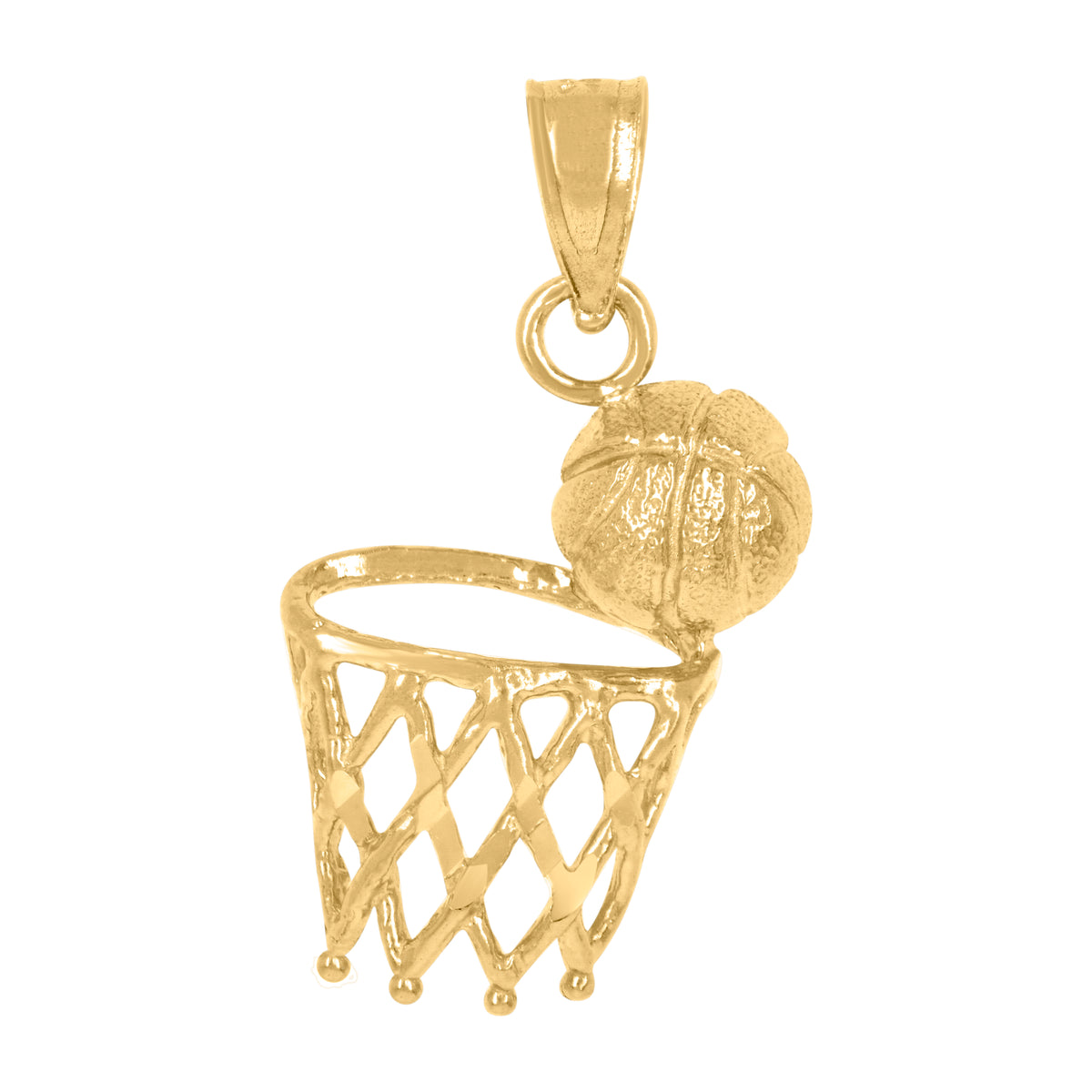 14Kt Yellow Gold Womens Basket Ball Sports Pendant Charm