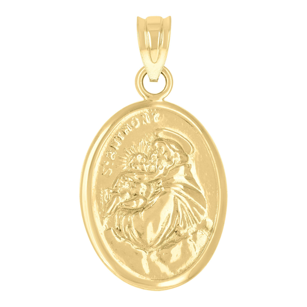14Kt Yellow Gold Womens Saint Anthony Religious Pendant Charm
