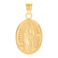 14Kt Yellow Gold Womens Saint Joseph The Worker Religious Ht:28.4Mm Pendant Charm