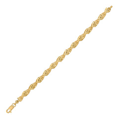10Kt Yellow Gold Womens Weaved Link Bracelet Size 7 Inches