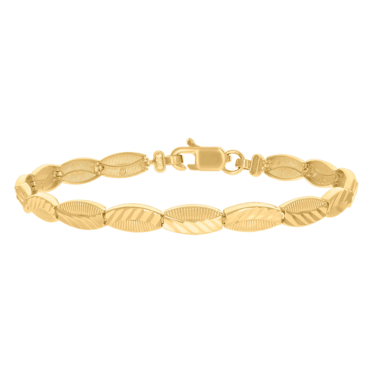 10Kt Yellow Gold Womens Infinity Link Bracelet Size 7 Inches