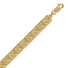 10kt Gold Tri-Color Diamond-Cut Unisex Mis 15 Anos Guadalupe Mary Quinceanera Pendant