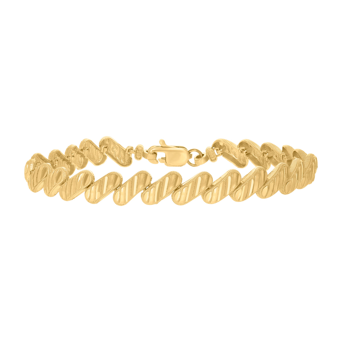 10Kt Yellow Gold Womens Link Bracelet Size 7 Inches