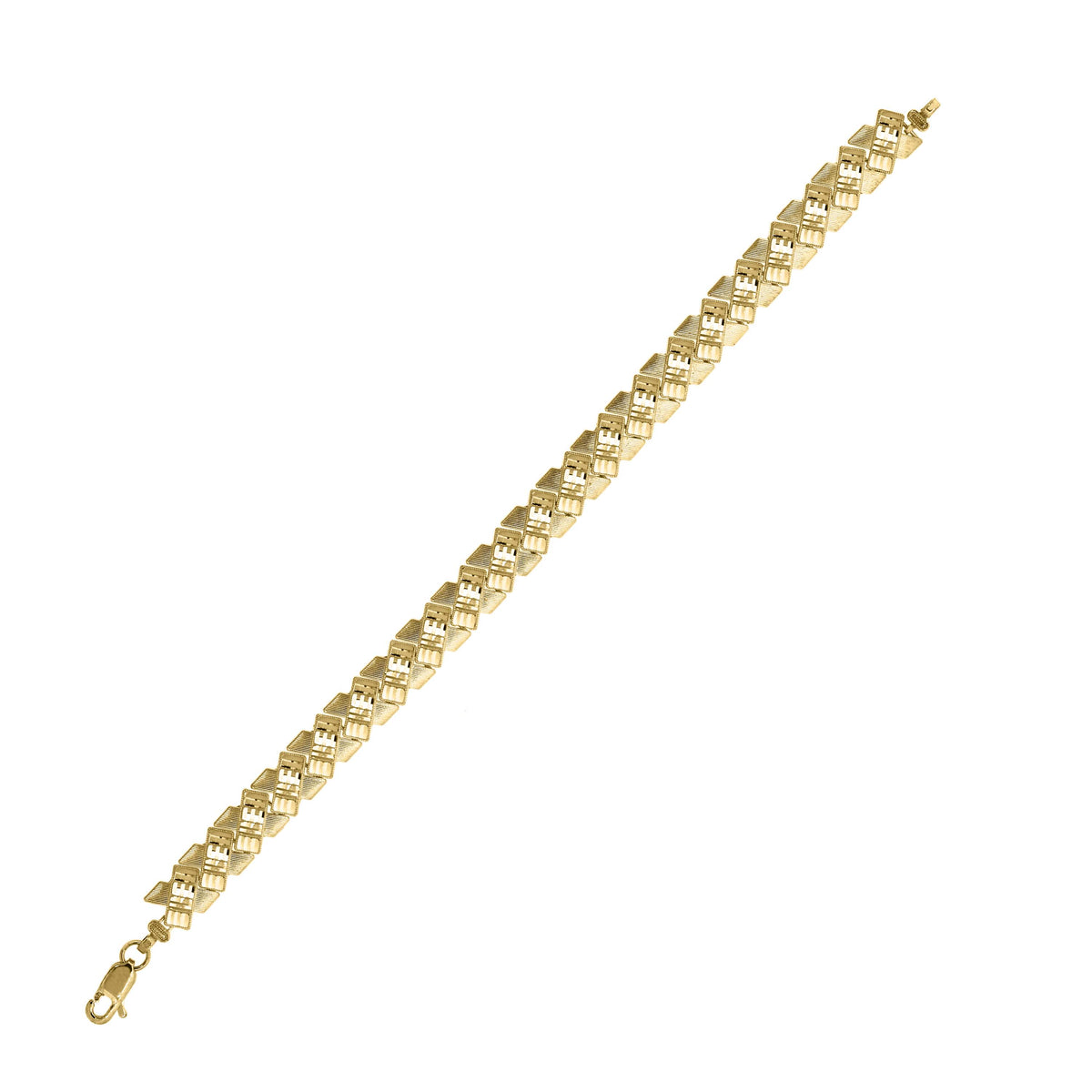10Kt Yellow Gold Womens X Link Bracelet Size 8 Inches