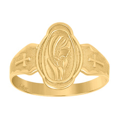 10Kt Gold Womens Two-Tone Textured No.1 Mom Band Ring