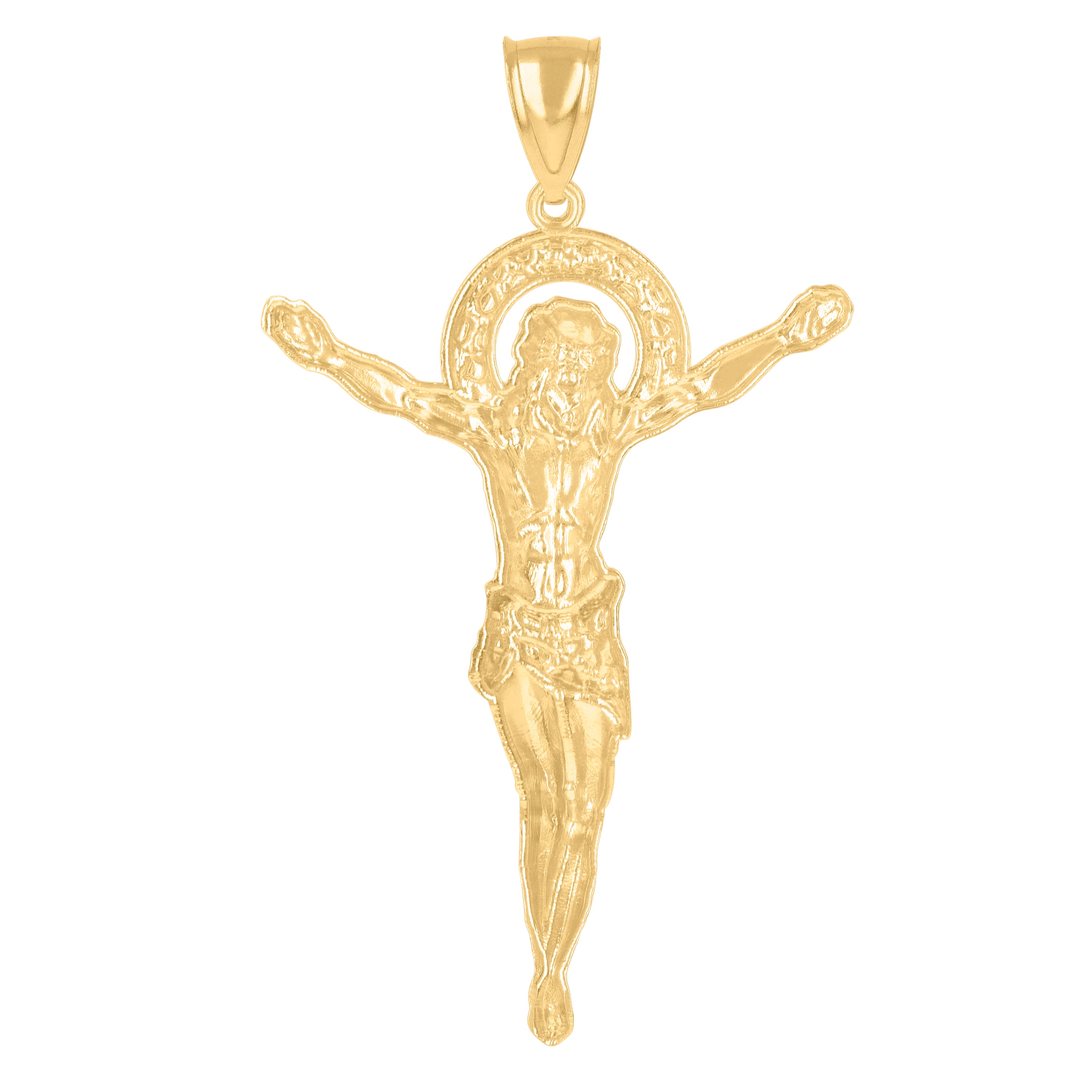 10kt Two-tone Gold Mens St. Jude Guadalupe Last Supper Cross Religious Charm Pendant
