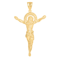 10kt Two-tone Gold Mens St. Jude Guadalupe Last Supper Cross Religious Charm Pendant