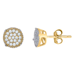 10kt Yellow Gold Mens Cubic-Zirconia Oval Head Cluster Fashion Rings
