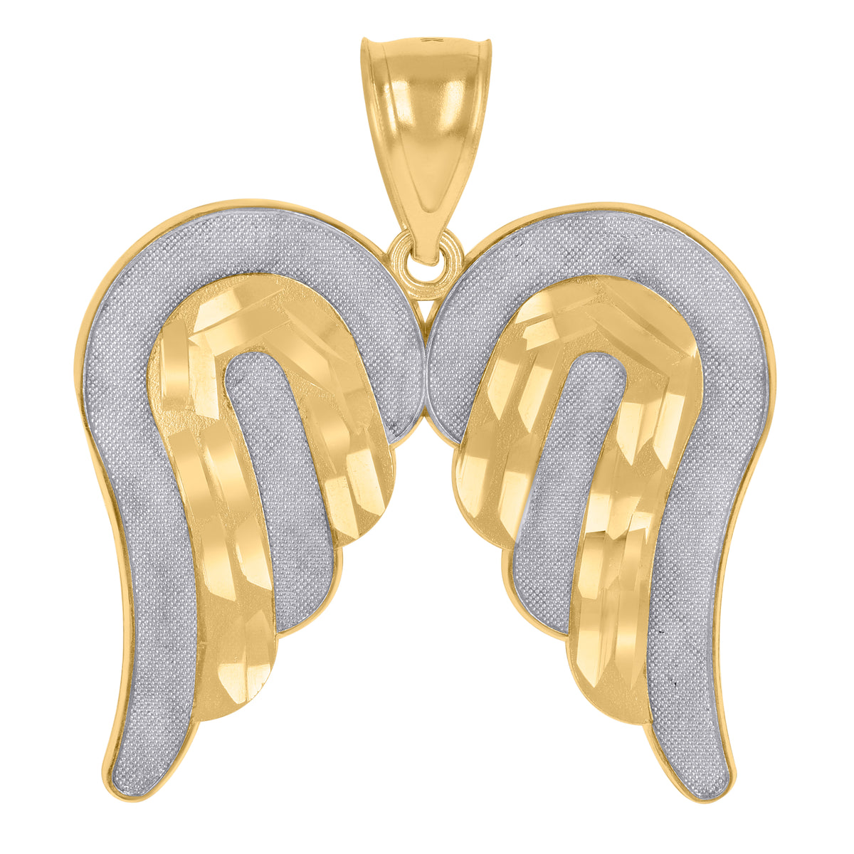 10kt Two-Tone Gold Mens World Map Charm Pendant