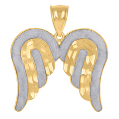10kt Two-Tone Gold Mens World Map Charm Pendant