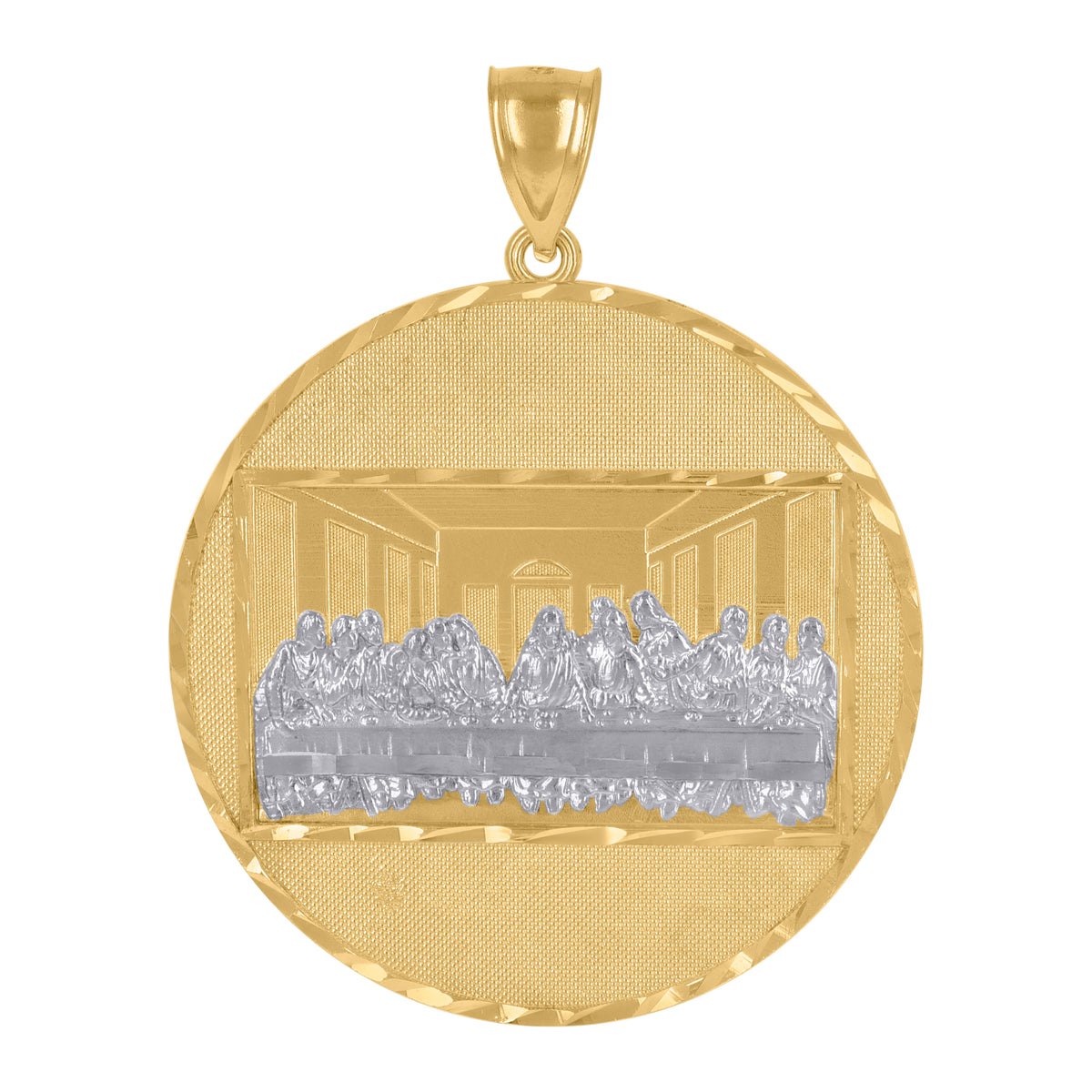 10Kt Two-Tone Gold Mens White Pink Cubic Zirconia Nefertiti Egyptian Charm Pendant