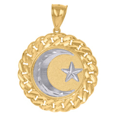 10Kt Two-Tone Gold Mens Jesus Religious Dripping Charm Pendant