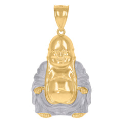 10kt Two-Tone Gold Mens Women Diamond-Cut Crucifix Cross Religious Charm Pendant