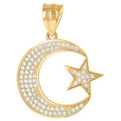 10kt Yellow Gold Mens Cubic Zirconia Praying Hands Praying Hands With Cross Religious Charm Pendant