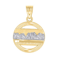 10kt Two-Tone Gold Diamond-Cut Womens Last Supper Religious Charm Pendant