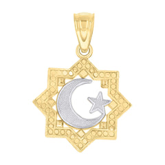 10kt Gold Two-Tone Diamond-Cut Unisex Cross Crucifix Religious Charm Pendant