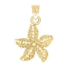 14Kt Yellow Gold Unisex Diamond-Cut Star Fish Animal Ht:20.5Mm Pendant Charm
