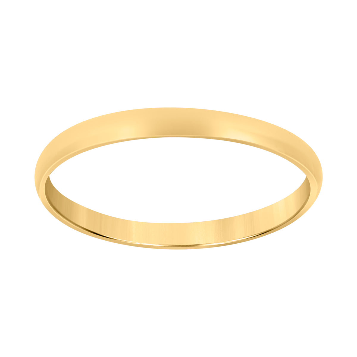 14Kt Yellow Gold Unisex Dome Polished Regular-Fit 2Mm-Size 7 Wedding Engagement Anniversary Band Ring