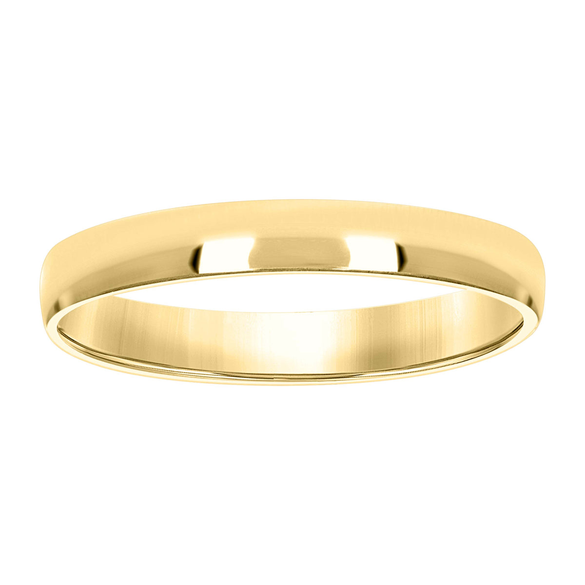 14Kt Yellow Gold Unisex Dome Polished Regular-Fit 3Mm-Size 9 Wedding Engagement Anniversary Band Ring