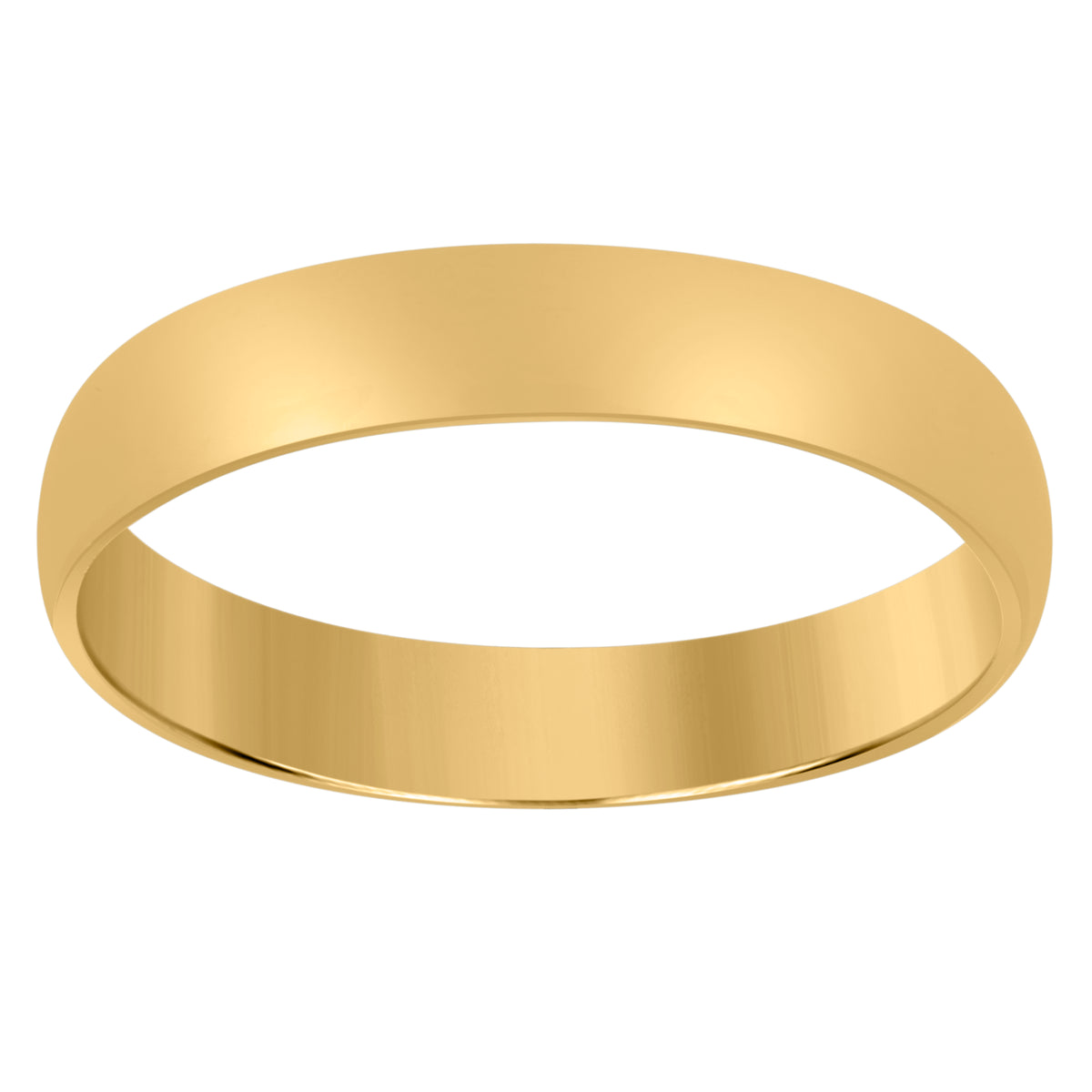 14Kt Yellow Gold Unisex Dome Polished Regular-Fit 4Mm-Size 10 Wedding Engagement Anniversary Band Ring