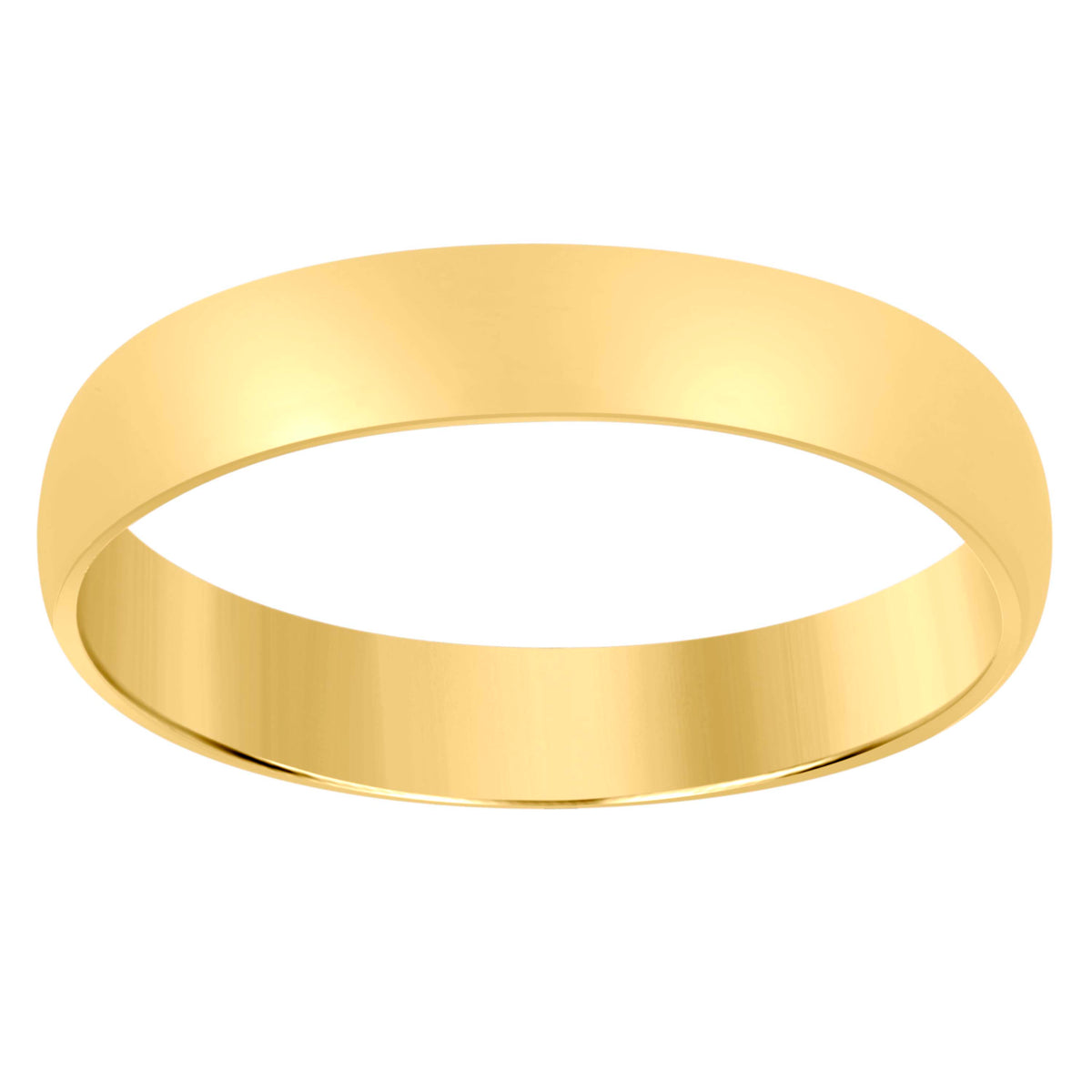 14Kt Yellow Gold Unisex Dome Polished Regular-Fit 4Mm-Size 13 Wedding Engagement Anniversary Band Ring