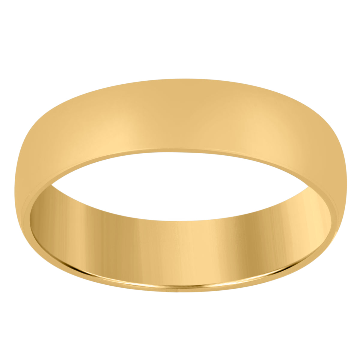 14Kt Yellow Gold Unisex Dome Polished Regular-Fit 5Mm-Size 7 Wedding Engagement Anniversary Band Ring