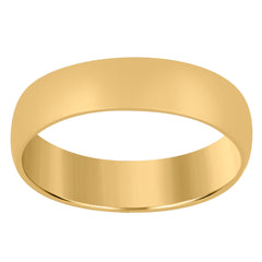 14Kt Yellow Gold Unisex Dome Polished Regular-Fit 5Mm-Size 7 Wedding Engagement Anniversary Band Ring