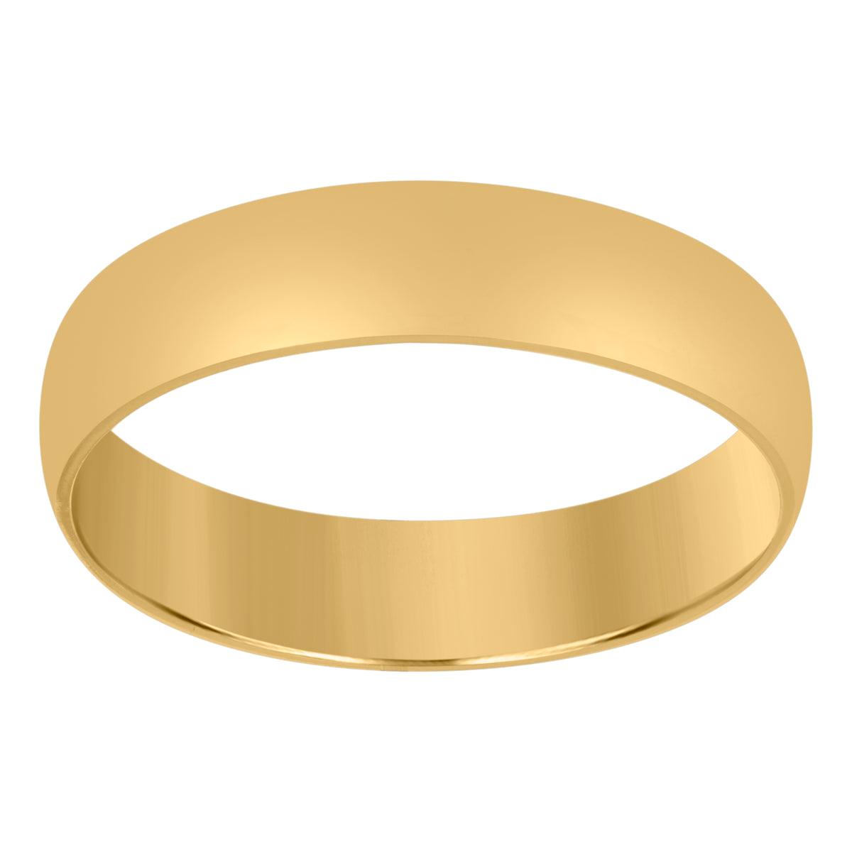 14Kt Yellow Gold Unisex Dome Polished Regular-Fit 5Mm-Size 9 Wedding Engagement Anniversary Band Ring
