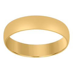 14Kt Yellow Gold Unisex Dome Polished Regular-Fit 5Mm-Size 9 Wedding Engagement Anniversary Band Ring