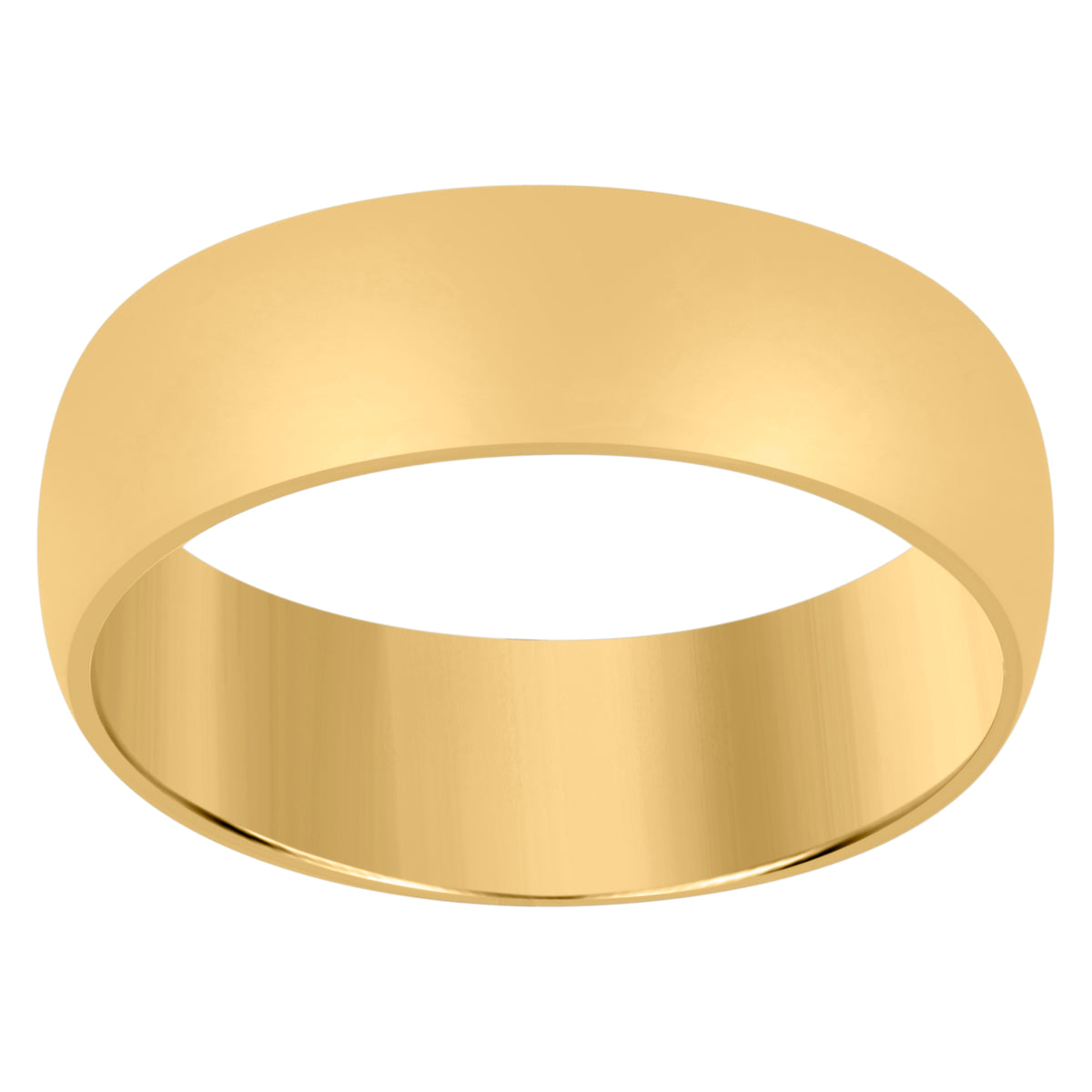 14Kt Yellow Gold Unisex Dome Polished Regular-Fit 6Mm-Size 6 Wedding Engagement Anniversary Band Ring