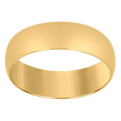 14Kt Yellow Gold Unisex Dome Polished Regular-Fit 6Mm-Size 7 Wedding Engagement Anniversary Band Ring