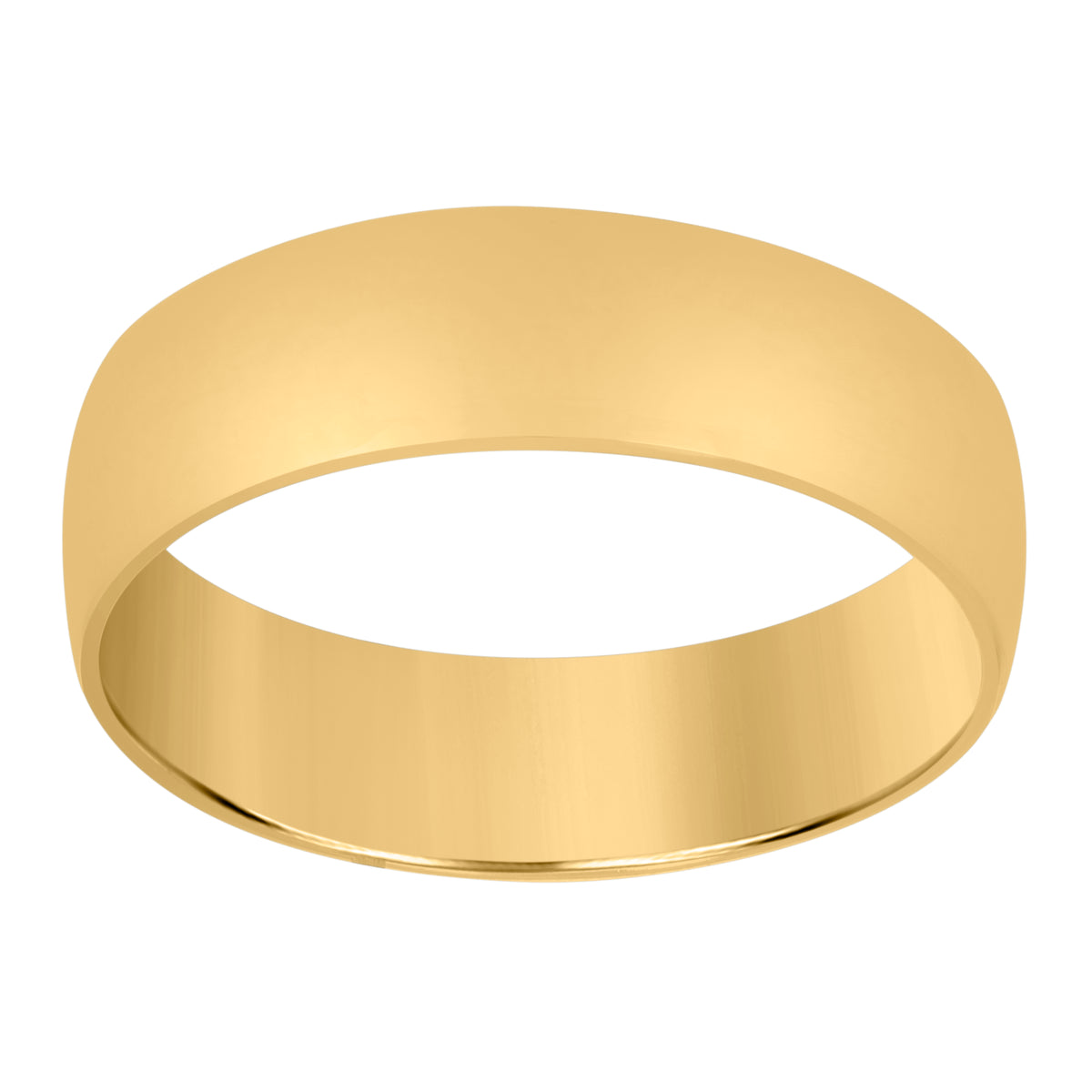 14Kt Yellow Gold Unisex Dome Polished Regular-Fit 6Mm-Size 9 Wedding Engagement Anniversary Band Ring