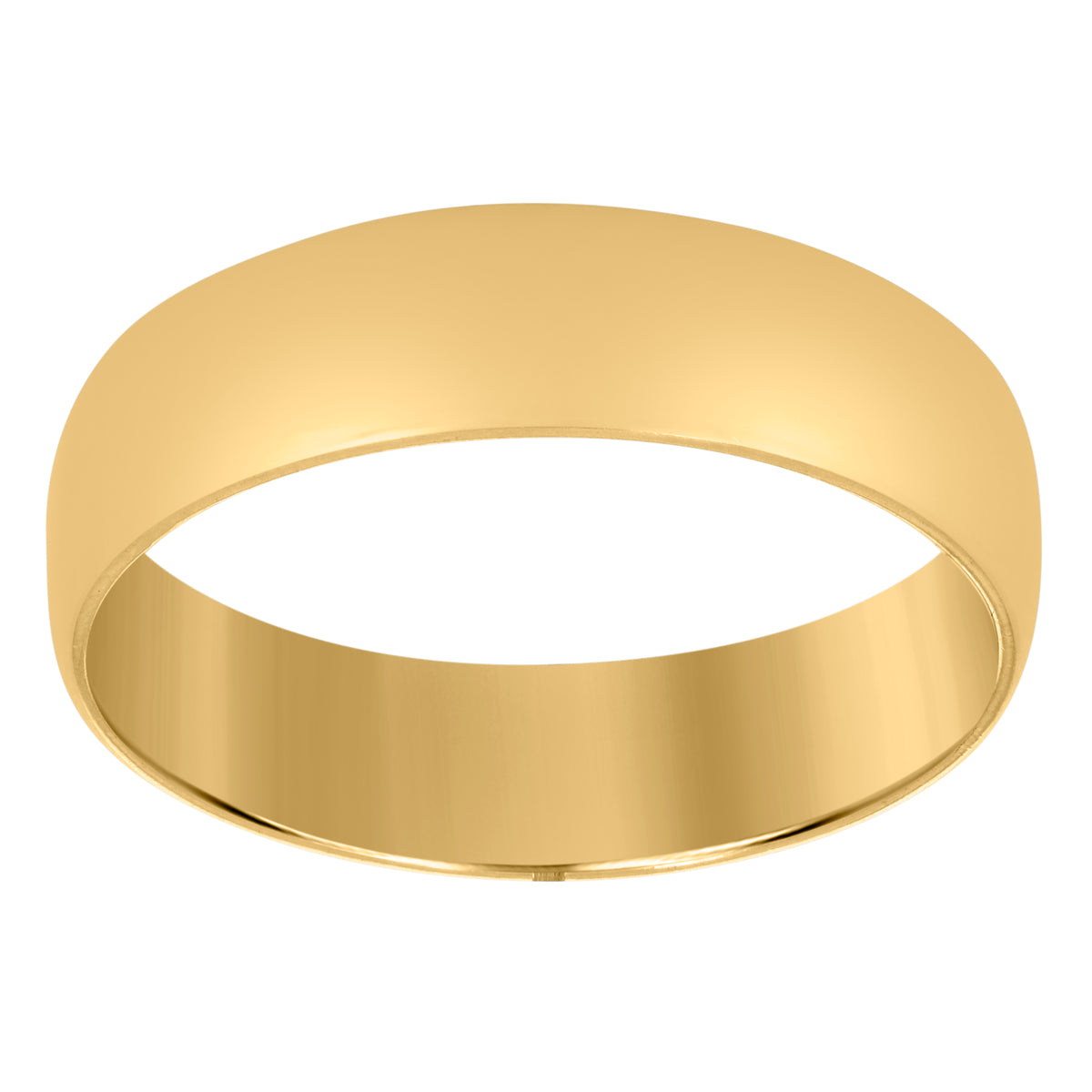 14Kt Yellow Gold Unisex Dome Polished Regular-Fit 6Mm-Size 11 Wedding Engagement Anniversary Band Ring