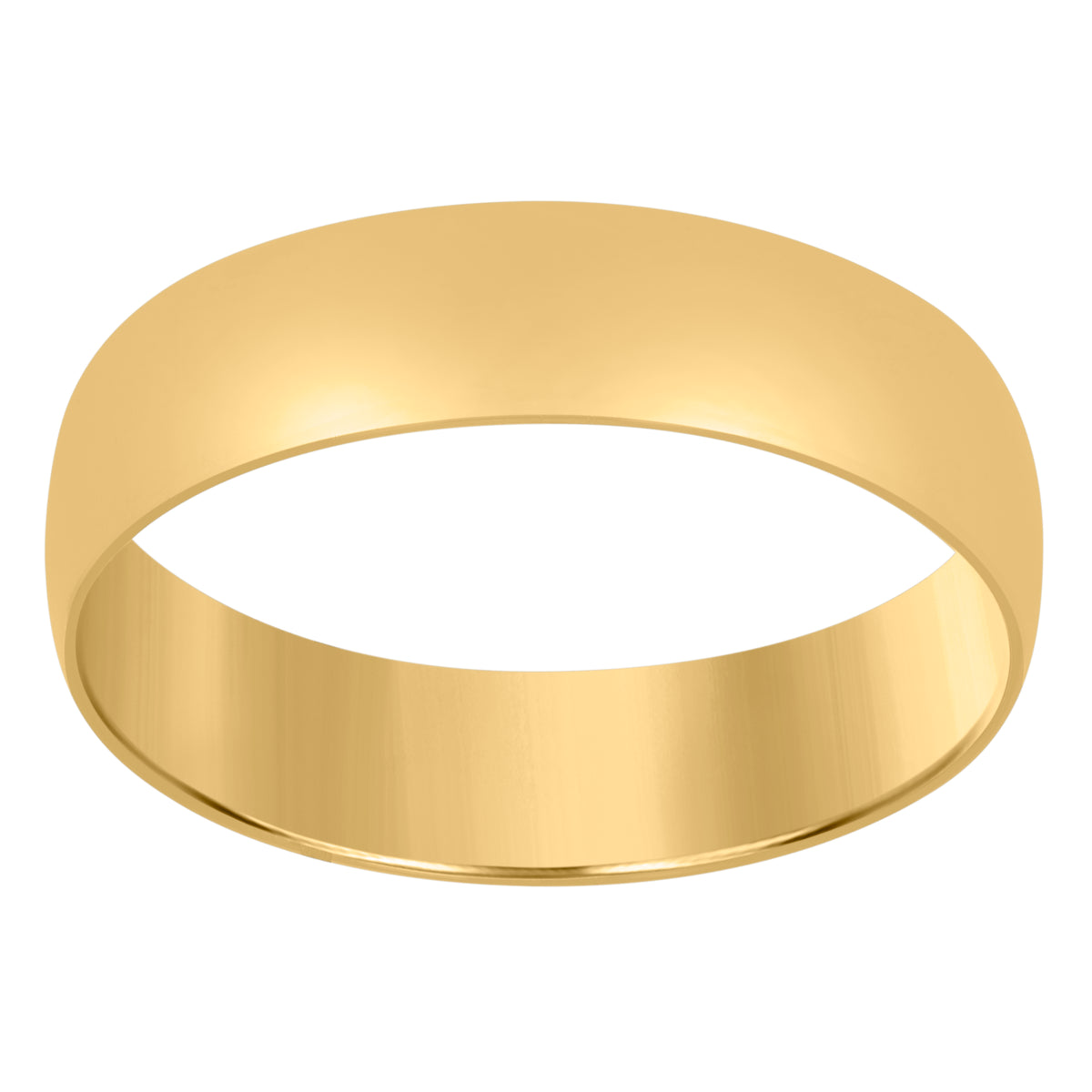 14Kt Yellow Gold Unisex Dome Polished Regular-Fit 6Mm-Size 12 Wedding Engagement Anniversary Band Ring