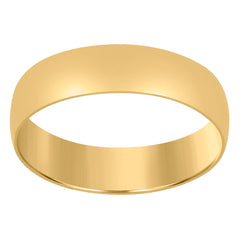 14Kt Yellow Gold Unisex Dome Polished Regular-Fit 6Mm-Size 12 Wedding Engagement Anniversary Band Ring