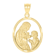 14Kt Yellow Gold Womens Diamond-Cut First Communion Ceremony Religious Pendant Charm