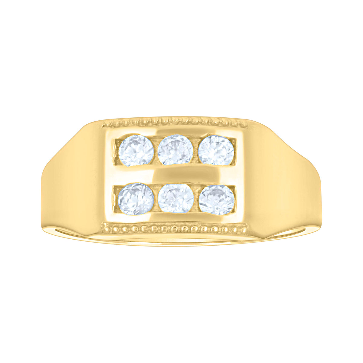 14Kt Yellow Gold Cubic Zirconia Polished Finish Baby Ring