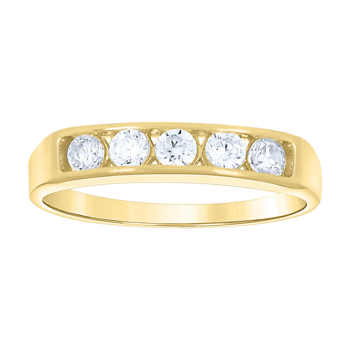 14Kt Yellow Gold Cubic Zirconia Polished Finish Baby Ring