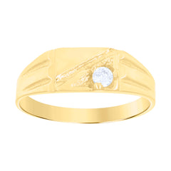 14Kt Yellow Gold Cubic Zirconia Polished Finish Baby Ring