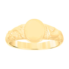 14Kt Yellow Gold Polished Finish Baby Signet Ring