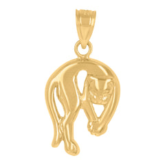 14Kt Yellow Gold Unisex Panther Animal Pendant Charm